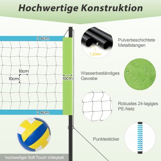 Costway Ρυθμιζόμενο Δίχτυ Βόλεϊ Πισίνας με Βάση 9,5 x 1 m Εξωτερικο... Costway Ρυθμιζόμενο Δίχτυ Βόλεϊ Πισίνας με Βάση 9,5 x 1 m Εξωτερικο...