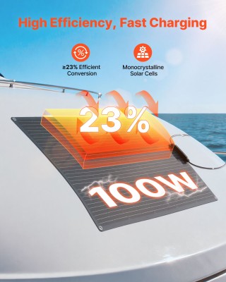 VEVOR Εύκαμπτο Ηλιακό Πάνελ 100W Monocrystalline με Απόδοση 23% IP6... VEVOR Εύκαμπτο Ηλιακό Πάνελ 100W Monocrystalline με Απόδοση 23% IP6...