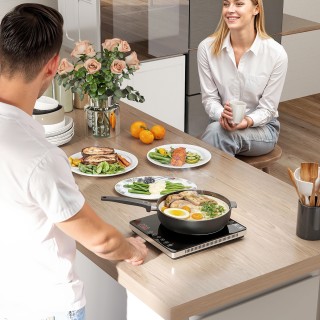 HOMCOM Επαγωγική Εστία με Ρυθμιζόμενη Ισχύ και Θερμοκρασία, 31x27x4...