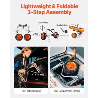 VEVOR Πτυσσόμενο Καρότσι Καγιάκ με Τροχούς και Ιμάντα Καστάνιας SPS... VEVOR Πτυσσόμενο Καρότσι Καγιάκ με Τροχούς και Ιμάντα Καστάνιας SPS...