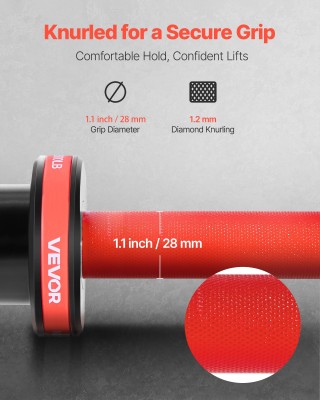 VEVOR Μπάρα Άρσης Βαρών 220cm, Συμβατή με Δίσκους 2 ιντσών, Αντιολι...