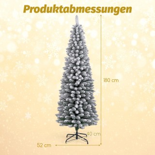 Costway Τεχνητό Χριστουγεννιάτικο Δέντρο Μολύβι 180 εκ. με Χιόνι Πρ... Costway Τεχνητό Χριστουγεννιάτικο Δέντρο Μολύβι 180 εκ. με Χιόνι Πρ...