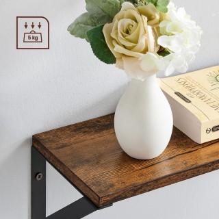 VASAGLE Ρουστίκ Καφέ & Μαύρα Επιτοίχια Ράφια - Σετ των 3 LWS442B01 ... VASAGLE Ρουστίκ Καφέ & Μαύρα Επιτοίχια Ράφια - Σετ των 3 LWS442B01 ...