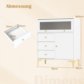 Costway Πολυλειτουργική Ντουλάπα Υπνοδωματίου 80 x 40 x 95,5 cmμε Ρ...