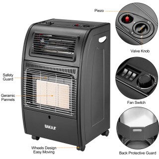 BAKAJI Φορητή Σόμπα Αερίου 2σε1 σε Μαύρο Μέταλλο Θερμοσόμπα Υπέρυθ... BAKAJI Φορητή Σόμπα Αερίου 2σε1 σε Μαύρο Μέταλλο Θερμοσόμπα Υπέρυθ...
