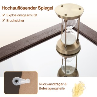 Costway Ρουστίκ ορθογώνιος καθρέφτης με ξύλινο πλαίσιο σε σκούρο κα... Costway Ρουστίκ ορθογώνιος καθρέφτης με ξύλινο πλαίσιο σε σκούρο κα...