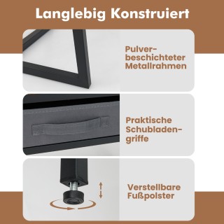 Costway Γραφείο Υπολογιστή με Ενσωματωμένες Πρίζες, Σετ Σκαμπό με Β...