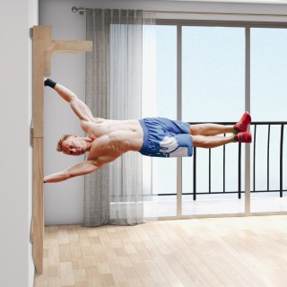 Costway Ξύλινη Σκάλα Γυμναστικής Τοίχου για Εσωτερικές Ασκήσεις SP3...