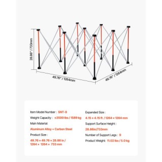 VEVOR Φορητή Πτυσσόμενη Βάση Εργασίας 1589 kg BXSGZTPPSL4FOJFJN001V0