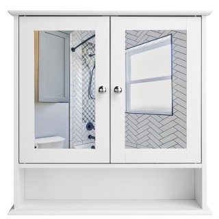 BAKAJI Κινητό Ντουλάπι Τοίχου Μπάνιου με Καθρέφτη και Ξύλινα Διπλά... BAKAJI Κινητό Ντουλάπι Τοίχου Μπάνιου με Καθρέφτη και Ξύλινα Διπλά...