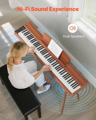 VEVOR 88 Πλήκτρων Πλήρως Ζυγισμένο Ψηφιακό Πιάνο με Διαστάσεις Η349...