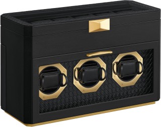 Κουτί Ρολογιών 9 Θέσεων με Καπάκι και 4 Θήκες για Γυαλιά Μαύρο JWB0...