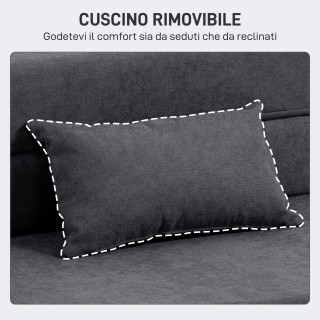 HOMCOM Πτυσσόμενη Πολυθρόνα Κρεβάτι Μετατρέψιμη σε Σεζλόνγκ με Στρώ...