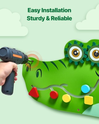 Πάνελ Δραστηριοτήτων Τοίχου – Κροκόδειλος με 9 Δραστηριότητες Monte...