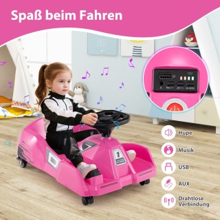 Costway Ροζ Παιδικό Ηλεκτρονικό Drift Kart 12V με 3 σε 1 Δράση και... Costway Ροζ Παιδικό Ηλεκτρονικό Drift Kart 12V με 3 σε 1 Δράση και...