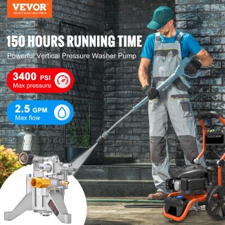 VEVOR Αντλία Πλυστικού 3400 PSI, 2.5 GPM, Κάθετος Άξονας 22 mm - Συ...