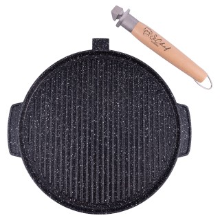 Galileo Στρογγυλό Αντικολλητικό Σκεύος 28 εκατοστά 2 σε 1 με Διπλή ...