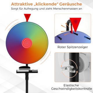 Costway  Τροχός Τύχης με Προσαρμόσιμα Χρωματικά Πεδία και Ρυθμιζόμε...