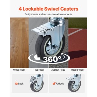 VEVOR Καρέκλα Κομοδίνου με Ρόδες 4-σε-1 Ανυψωμένο Κάθισμα Τουαλέτας... VEVOR Καρέκλα Κομοδίνου με Ρόδες 4-σε-1 Ανυψωμένο Κάθισμα Τουαλέτας...