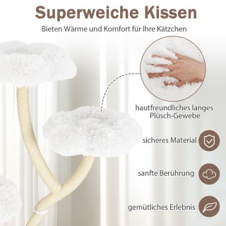 Costway Πύργος Αναρρίχησης Γάτας 165cm με Πολυεπίπεδες Πλατφόρμες κ...