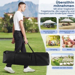 Costway Λευκή Πτυσσόμενη Τέντα Εκδηλώσεων 3x6m με Τσάντα Μεταφοράς ...