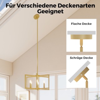 Costway Βιομηχανικός Εξάφωτος Πολυέλαιος με Ρυθμιζόμενο Ύψος 67-157...