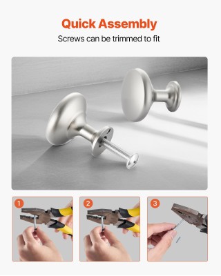 VEVOR Μανιταρόσχημα Νίκελ Πόμολα Ντουλαπιών 28 χιλ. (25 Τεμ.) CJXNJ...