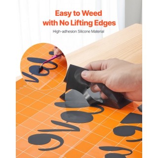 VEVOR Γυαλιστερό Μαύρο Ρολό Βινυλίου Θερμομεταφοράς 304.8 x 15240mm...