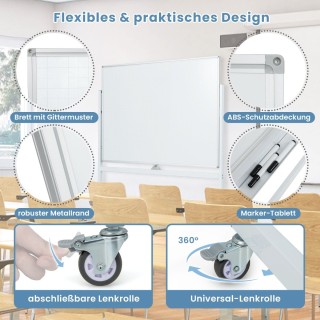Costway Διπλής Όψης Πίνακας Whiteboard με Ρυθμιζόμενο Ύψος και Αξεσ... Costway Διπλής Όψης Πίνακας Whiteboard με Ρυθμιζόμενο Ύψος και Αξεσ...