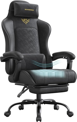 SONGMICS Εργονομική Καρέκλα Gaming και Γραφείου με Υποπόδιο, Ελατηρ...