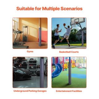 VEVOR Μαξιλάρι Μπασκέτας 180cm Ανθεκτικό για Στρογγυλό ή Τετράγωνο ...