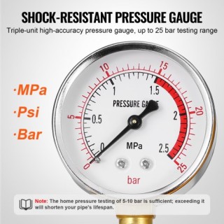 VEVOR  Αντλία Υδροστατικής Δοκιμής, Μέγ. 25 bar/362 PSI, Χειροκίνητ...