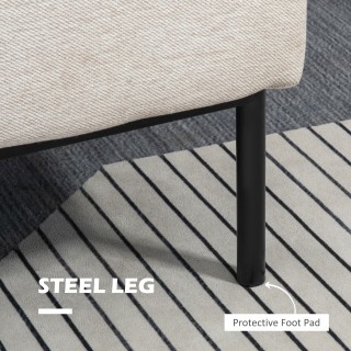 Πολυθρόνα HOMCOM Μοντέρνα Επίπλωση με Έξτρα Μαξιλάρι, σε ύφασμα λιν...