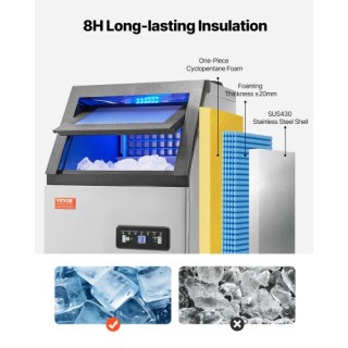 VEVOR Επαγγελματική Παγομηχανή Ελεύθερης Τοποθέτησης 110lbs/24H SYY...