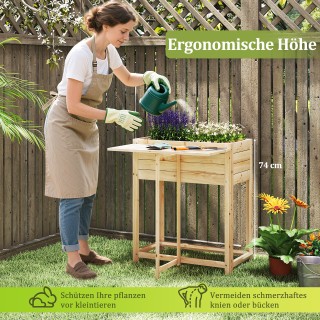 Costway Ξύλινη Υπερυψωμένη Ζαρντινιέρα με Πτυσσόμενο Τραπέζι και Απ... Costway Ξύλινη Υπερυψωμένη Ζαρντινιέρα με Πτυσσόμενο Τραπέζι και Απ...