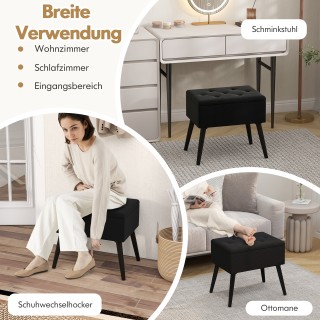 Costway Μαύρο Πολυθρόνα Μακιγιάζ με Αποθηκευτικό Χώρο JV10017DK