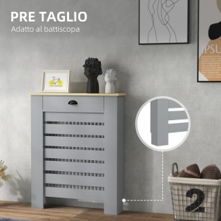 HOMCOM Κάλυμμα Καλοριφέρ από MDF με Περσίδες, Κάλυμμα Καλοριφέρ με ...