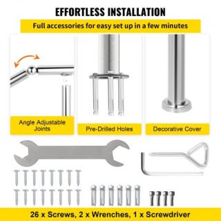 Κάγκελο 5 Σκαλοπατιών VEVOR από Ανοξείδωτο Ατσάλι για Εσωτερική & Ε... Κάγκελο 5 Σκαλοπατιών VEVOR από Ανοξείδωτο Ατσάλι για Εσωτερική & Ε...