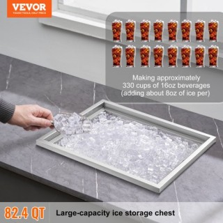 VEVOR Εντοιχιζόμενη Παγοθήκη, 40 qt, Ανοξείδωτη με Καπάκι και Αποστ...