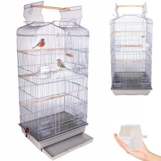 BAKAJI Κλουβί Πουλιών Γκρι για Παπαγάλους Αχώριστους με Ανοιγόμενη... BAKAJI Κλουβί Πουλιών Γκρι για Παπαγάλους Αχώριστους με Ανοιγόμενη...