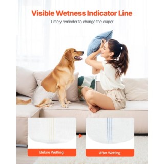 VEVOR Υπερ-Απορροφητικές Πάνες Μίας Χρήσης για Θηλυκά Σκυλιά Μέγεθο... VEVOR Υπερ-Απορροφητικές Πάνες Μίας Χρήσης για Θηλυκά Σκυλιά Μέγεθο...