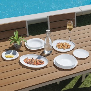 Galileo Σετ 6 τμχ Τετράγωνο ρηχό πιάτο από οπαλίνα γυαλί 28x28 εκ. ...