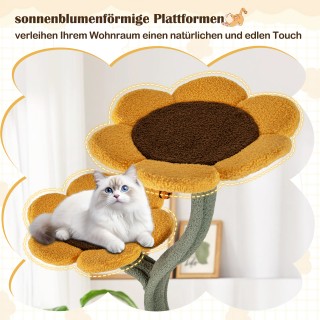 Costway 175 εκ. Δέντρο Γάτας με 5 Ανθόμορφες & Φυλλόμορφες Πλατφόρμ...