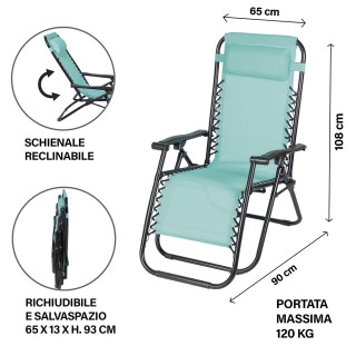 Galileo Πολυθρόνα μεγάλης χαλάρωσης χρώματος ακουαμαρίνα, δομή από ...