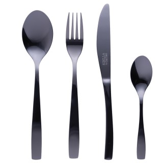 Galileo Σετ 16 μαχαιροπήρουνα γυαλιστερά μαύρα από ανοξείδωτο ατσάλ... Galileo Σετ 16 μαχαιροπήρουνα γυαλιστερά μαύρα από ανοξείδωτο ατσάλ...