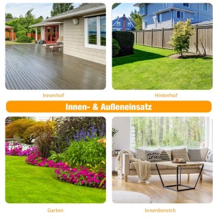 Costway  Στρογγυλό Τραπέζι Βεράντας με Γυάλινη Επιφάνεια και Οπή Ομ...