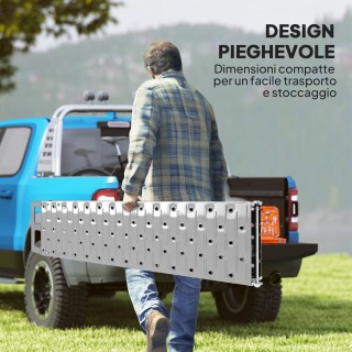 HOMCOM Πτυσσόμενη και αντιολισθητική ράμπα φόρτωσης για μοτοσικλέτε...