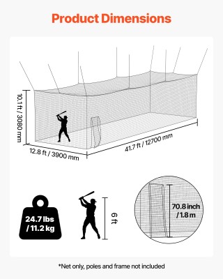VEVOR Φορητό Κλουβί Μπάσελ: 30-Πλέγμα HDPE, 12700x3900x3080mm (Μόνο...