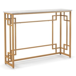 Costway  Μοντέρνο Κονσόλα Τραπέζι με Λευκή Επιφάνεια Απομίμησης Μαρ...