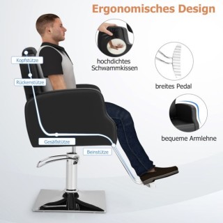 Καρέκλα Κομμωτηρίου με Ρυθμιζόμενο Ύψος  COSTWAY JB10008BK